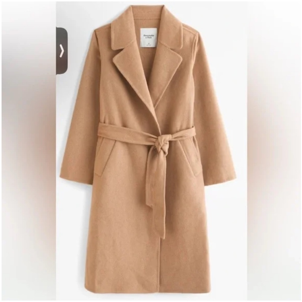 Abercrombie & Fitch Tan Belted Coat